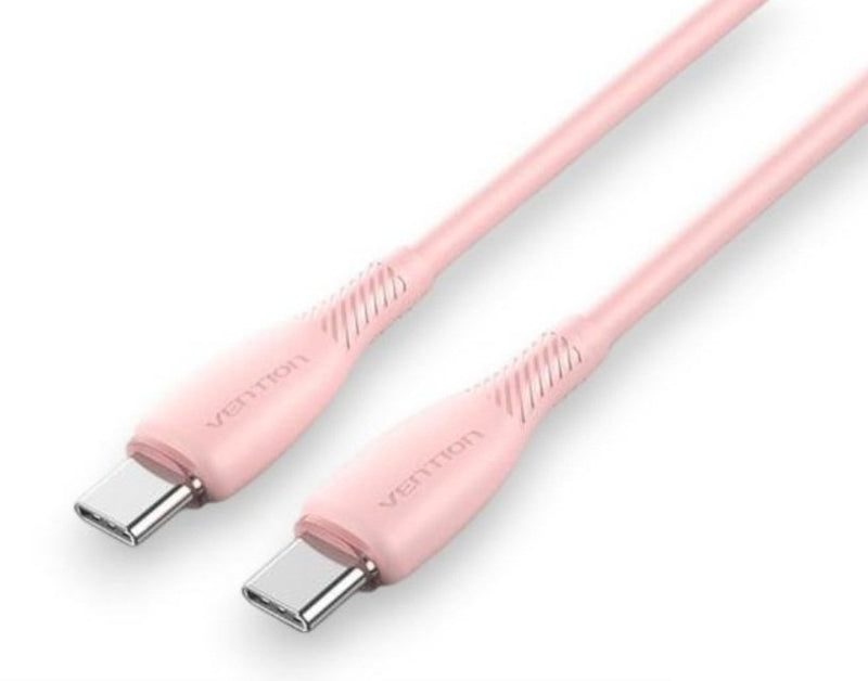 Vention USB Cable 2.0 Type-c Trvph USB Type-c Male USB Type-c Male Up To 60W 480Mbps 2M Pink