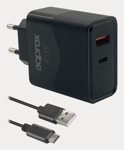 Approx Wall Charger APPUSBWALL45W 1x USB-C Pd 1x USB-A 45W USB Cable -a a USB-C Included — image 1