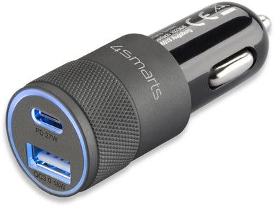 4SMARTS Car Charger Fast + With Quick Charge Pd 27W Black — image 1