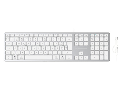 Conceptronic USB Keyboard Slim USB-A/USB-C Layout Pt Ws — image 1