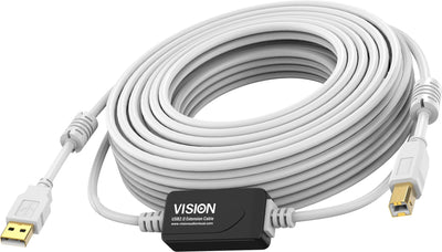 USB Cable 2.0 15M Amplifier Line a Mitad Cable Connectors Chapados Oro Núcleos Ferrita Ambos Extremos An — image 1