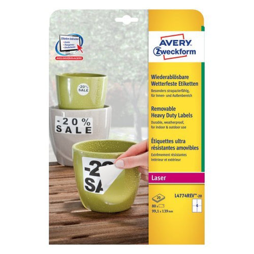 Avery Zweckform Resistant a Intemperie Folienetiketten 99,1 X 139,0MM — image 1