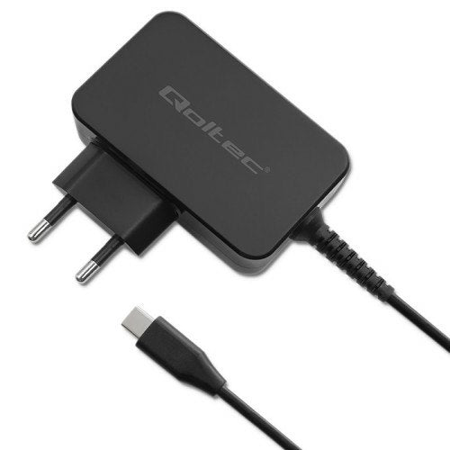 Qoltec 52385 GaN Power Pro Charger 1x USB-C 45W 5-20V 2.25-3A Black