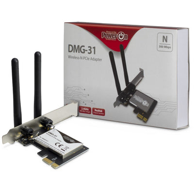 Adapter Inter-tech Wi-Fi 4 PCIE DMG-31 2T2R Antenna 300Mbps Retail — image 1