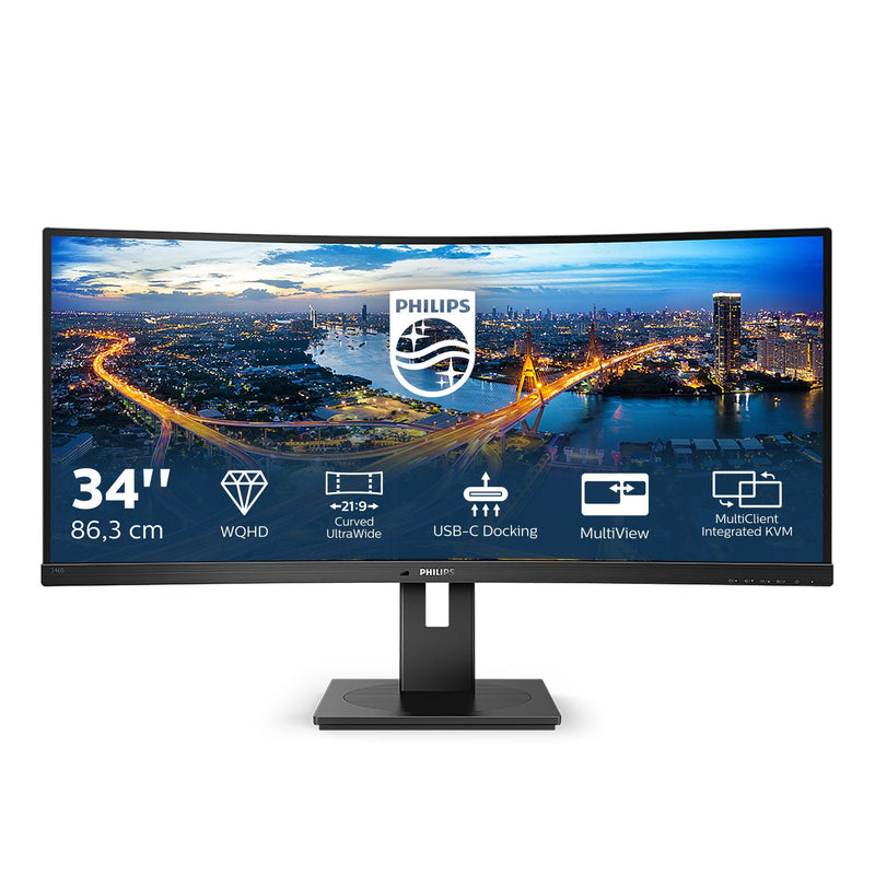 Philips Monitor Profesional Ultrapanorámico Curved 346B1C 34' Wqhd Multimedia Negro