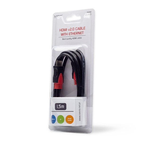 Savio Cable CL-95 HDMI M - HDMI M 1 5M Colour Black