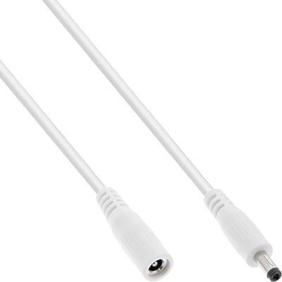 Inline Cable Extensión Cc , Plug Cc Male/Female 4,0X1,7MM, White 5M — image 1