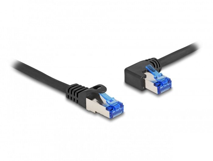 Delock Network Cable RJ45 CAT.6A S/FTP Gerade / Links Angular 1M Black