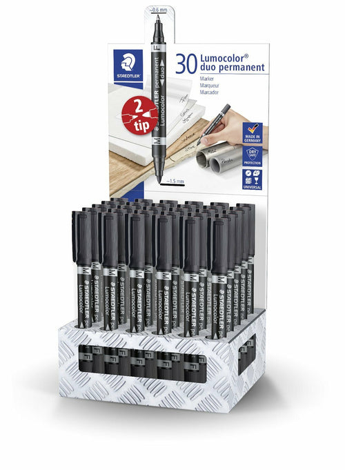 Staedtler Marcador Dú Or Permanente Lumocolor 348 Double Punta Black -expositor 30U- — image 1