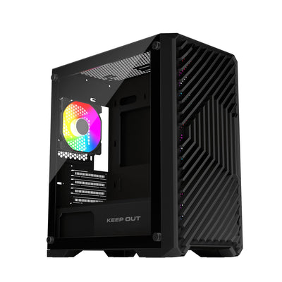 Box microATX XC-220 Glass ARGB Keepout Bahías Int.: 1X3'5, 1X2'5/3'5, 1X2'5/ 1XUSB2.0, 2XUSB3.0/ Audio In/Out — image 1