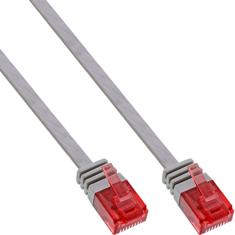 Inline Flat Ultraslim Network Cable U/UTP CAT.6 Gigabit Ready Grey 7M