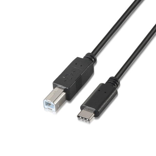 Aisens USB Cable 2.0 Printer 3A - Type USB-C Male a B Male - 1M - Black — image 1