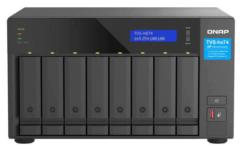 QNAP TVS-H874 NAS Tower Ethernet Black