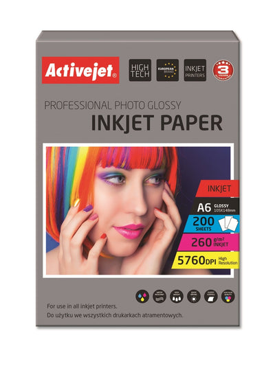 Activejet Paper Fotográfico AP6-260GR200 (A6 - 200 Units — image 1