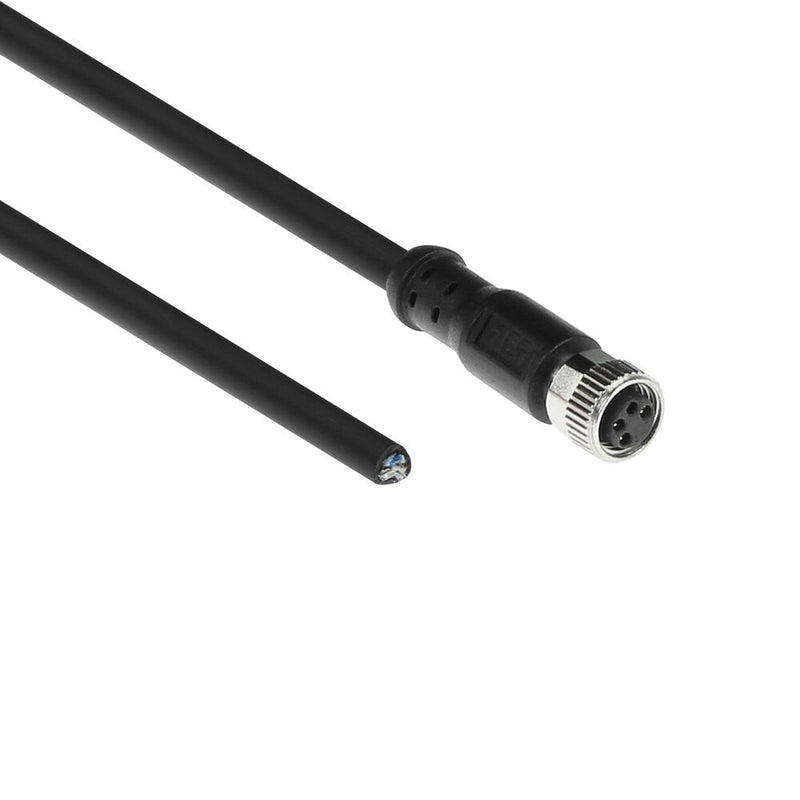 Industrial 3.00 Meters Sensor Cable M8A 4-PIN Female To Open End, Ultraflex Xtreme Tpe Cable Shielded
