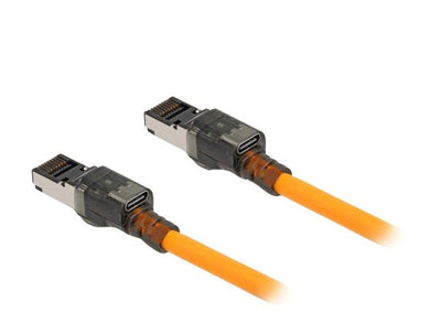Delock 80403 Network Cable RJ45 With Función Buscador Port USB Type-c™ Self Tracing CAT.6A S/FTP 0,5M Orange — image 1