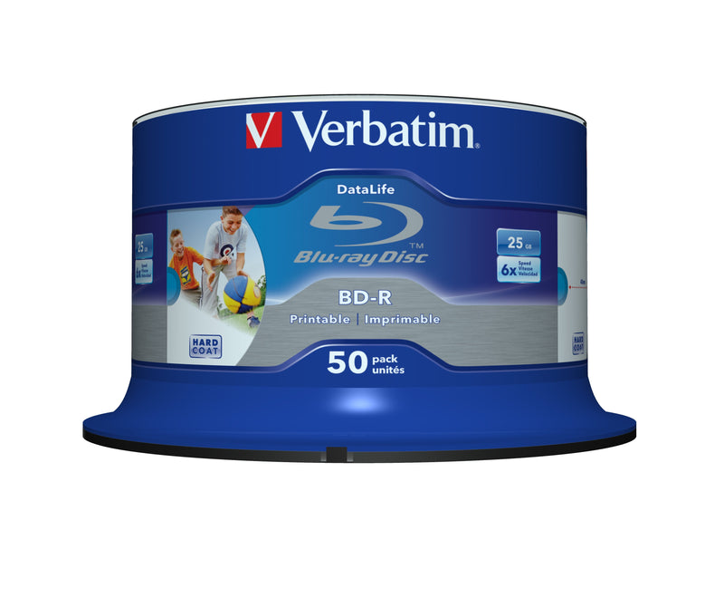 Verbatim Bobina Bd-r Datalife Sl 6X 25GB Ijp 50 Pack Spindel