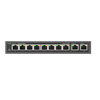 Reyee 8-PORT 100Mbps + 2 Uplink Port 1000Mbps, 8 Of The Ports Support PoE/PoE+ Power Supply. Max. Po — image 1