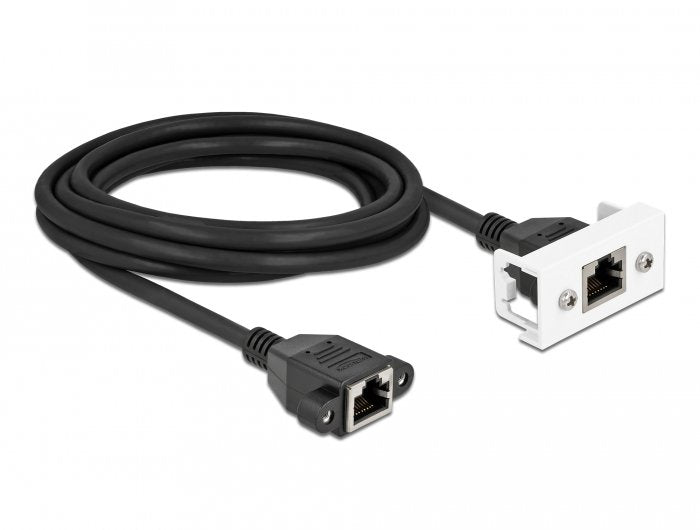 Delock Network Cable Alargador Easy 45MÓDULO S FTP RJ45 Connector Female a RJ45 Connector Female CAT.6A 3M Bla
