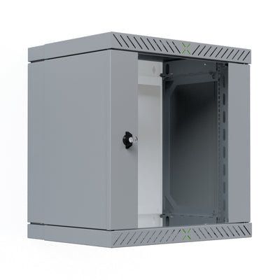 Cabinet Wall X-rack 19 With Door Glass 400-600MM, 12U, Colour Grey — image 1