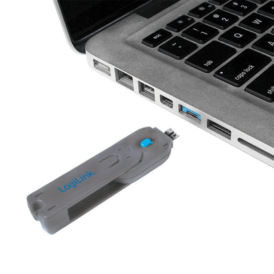 Logilink USB Port Blocker Padlock Ports USB Grey 1X Key 4X Cerraduras — image 1