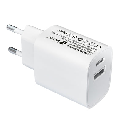 Leotec Wall Charger LECSPH20W2W 1x USB Type-c 1x USB 20W — image 1