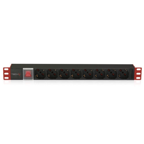 Phasak Power Strip 19 8 Sockets Schuko With Switch Connection C14 2M Black — image 1