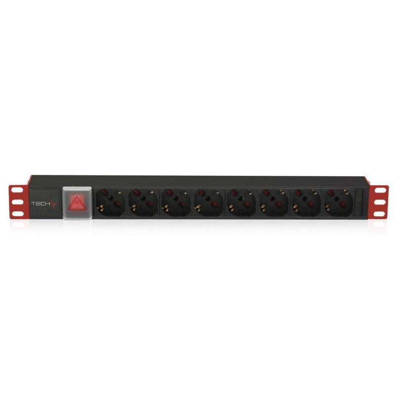 Phasak Power Strip 19 8 Sockets Schuko With Switch Connection C14 2M Black