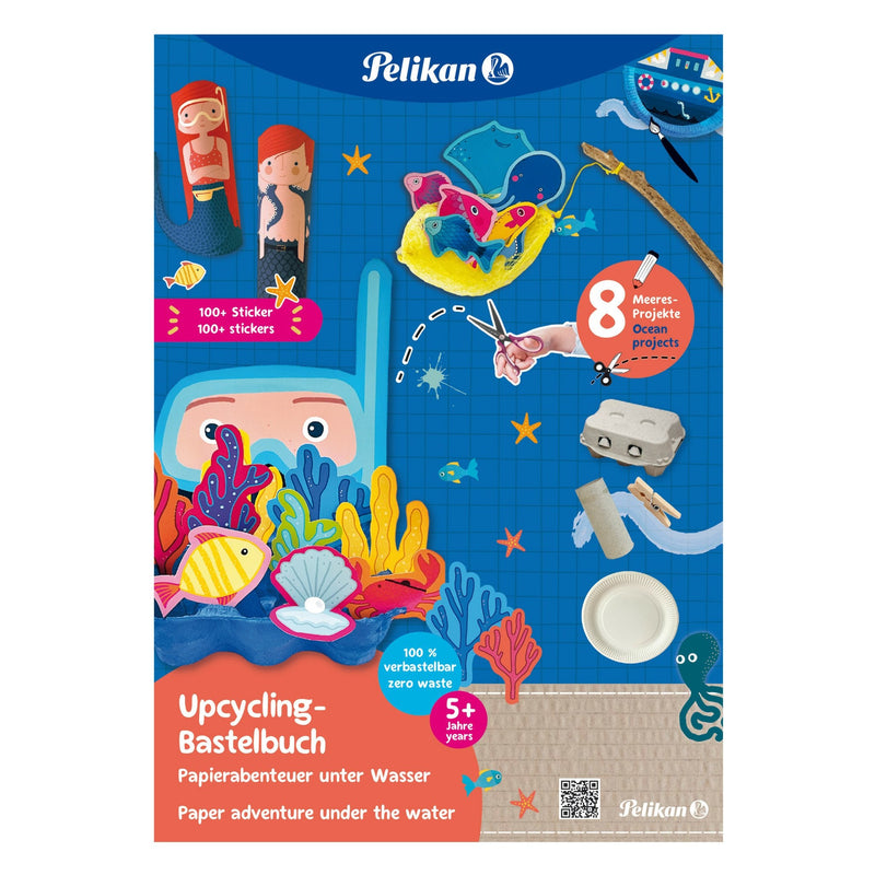 Pelikan Upcycling Bastelbuch With Sticker, Meereswelt A4