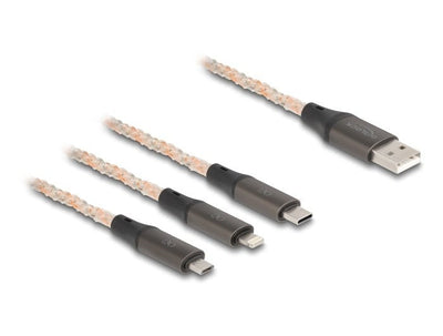 Delock USB RGB Cable Charging 3 In 1 Typ-a a Lightning™ / — image 1