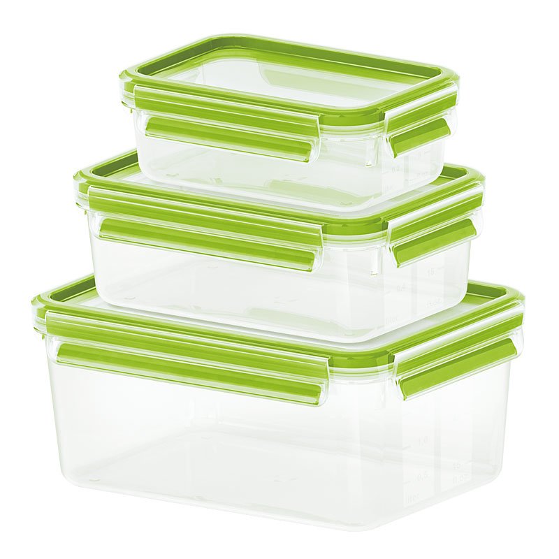 Emsa Clip&close 515585 Transp./Green 3-TLG.