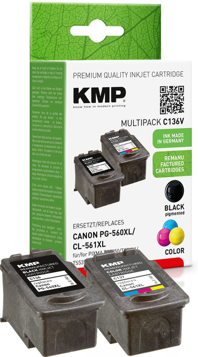 Ink Kmp Canon PG-560XL CL-561XL 2ER-PACK Refilled Remanufactured — image 1
