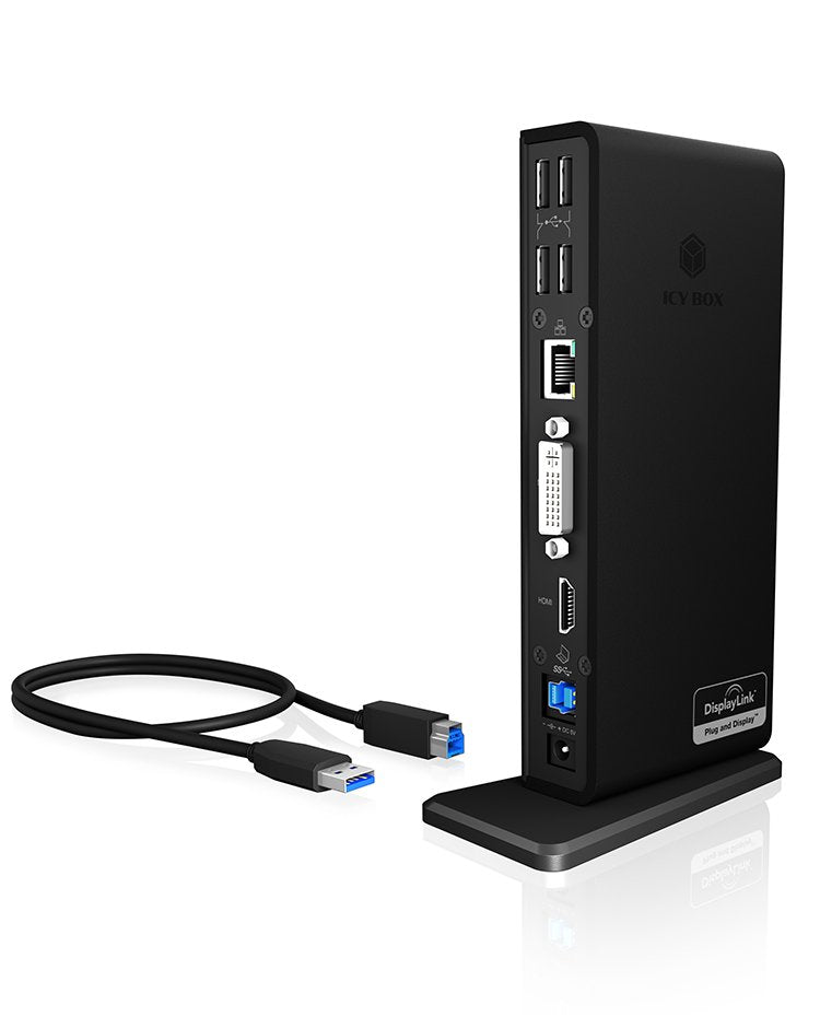 Icybox IB-DK2241AC Icybox Multi Docking Station, 2x USB 3.0, Hdmi, Black