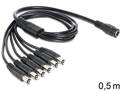 Delock Cable DC Splitter 5,5 X 2,1MM 1 X Female 6 X Male — image 1