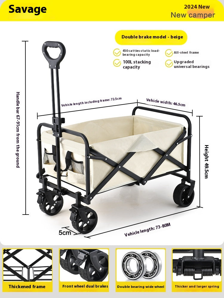Camper Outdoor Foldable Hand Trolley Stall Trolley