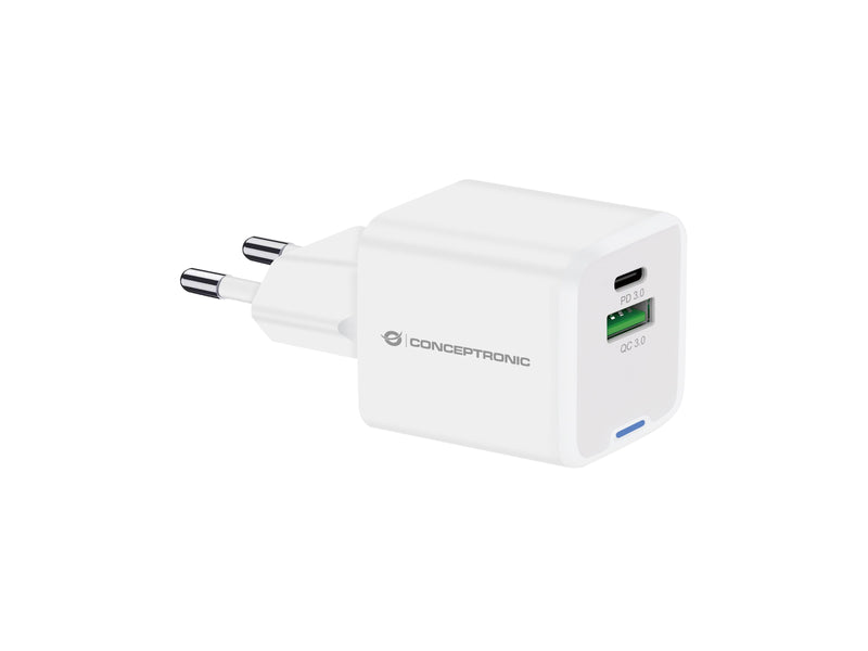 Conceptronic Charger 2PORT 20W,1x USB-C,1x USB-A 1.5M Ws