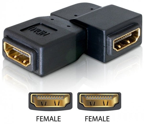 Delock Adapter HDMI Female HDMI Female 90°LINKS — image 1