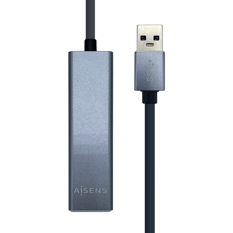 Aisens Converter USB 3.0A Ethernet Gigabit 10/100/1000Mbps + Hub 3XUSB3.0 - 15CM - Grey