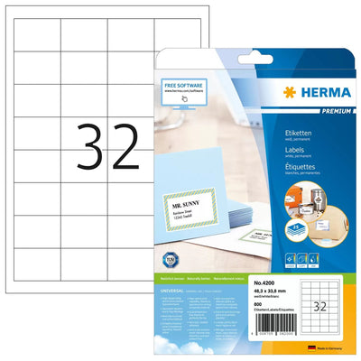 Herma Labels 48,3X33,8 25 Sheets Din A4 800 Pcs. 4200ETIQUETAS — image 1