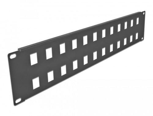 Delock 19 Keystone Patchpanel 24 Port 2 He Black — image 1