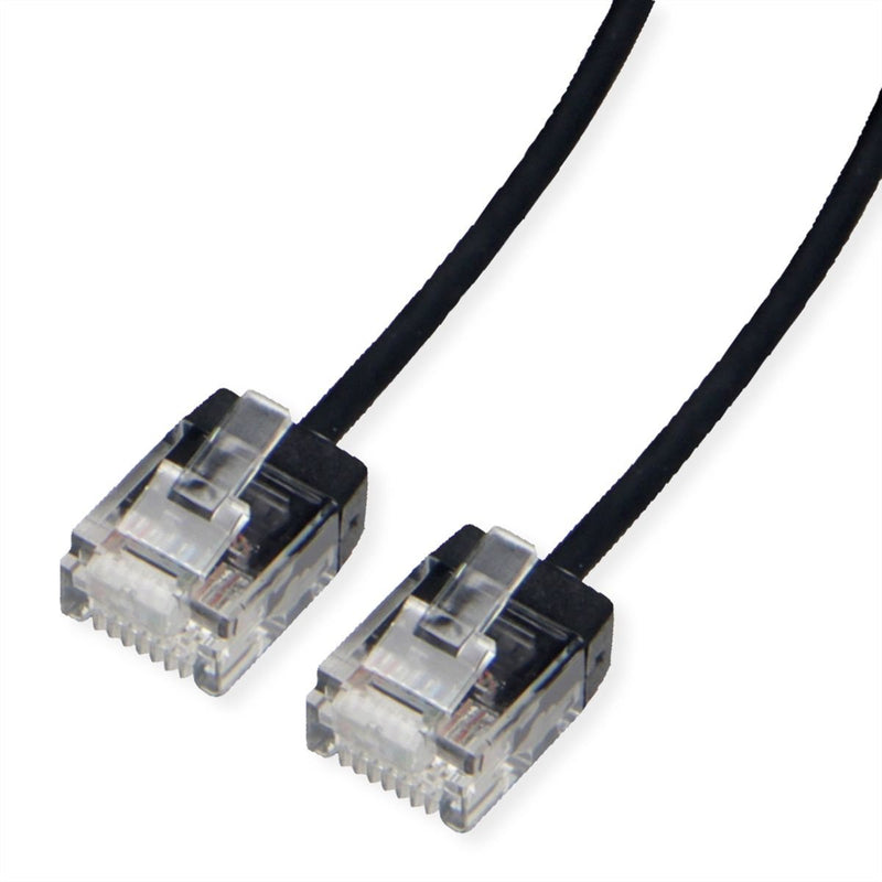 Roline UTP Datacenter Network Cable CAT.6A (class Ea), Lsoh, Slim, Extra Kurzer Plug Black 1M