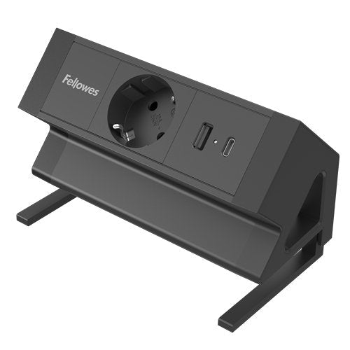 Fellowes Power Strip Desktop 100137172 1 Sockets Power 1 USB 1 USB Type-c Cable 2M Black