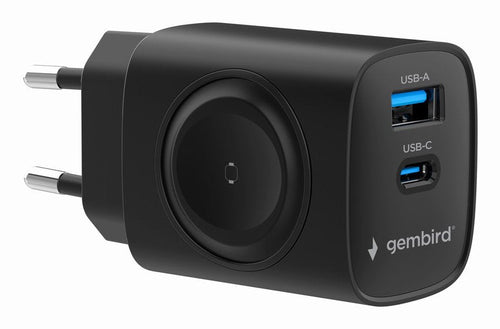 Gembird TA-UC-PDQCW20-01-BK 2-IN-1 20W Apple Watch + Phone Fast Charger, Black — image 1