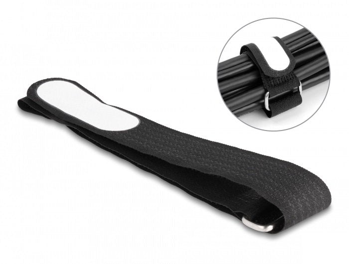 Delock Brida Velcro Cables With Schlaufe And Campo Rotulación L 457 X B 25MM Black 5 Units