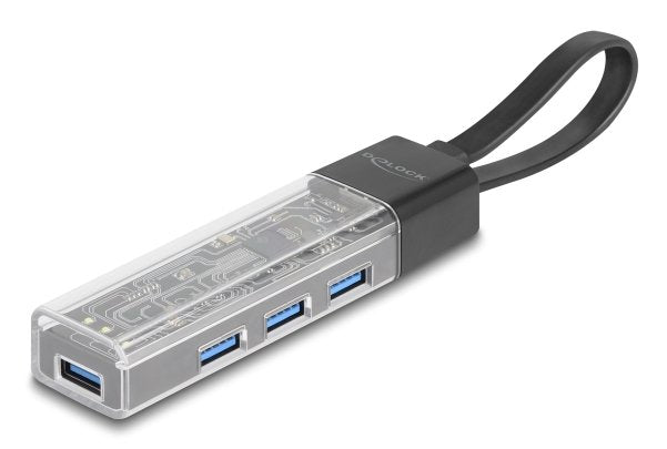 4 Port USB Hub 5Gbps With USB Type a Or USB Type-c™ Connection In Transparent Housing