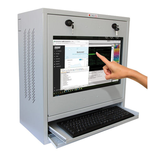 Techly 105780 Cabinet Grey Security PC, Monitor Touchscreen LCD And Keyboard — image 1