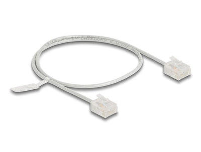 Delock RJ45 Network Cable CAT.6 UTP Ultra Slim 0,5M Grey With Kurzen Machon — image 1