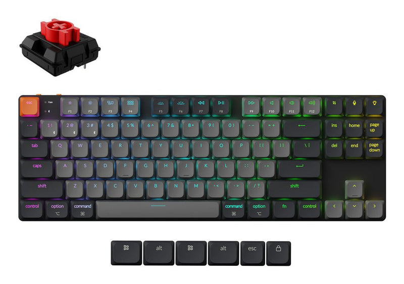 Keychron Keyboard Wrl K1 RGB/Black K1X-B1