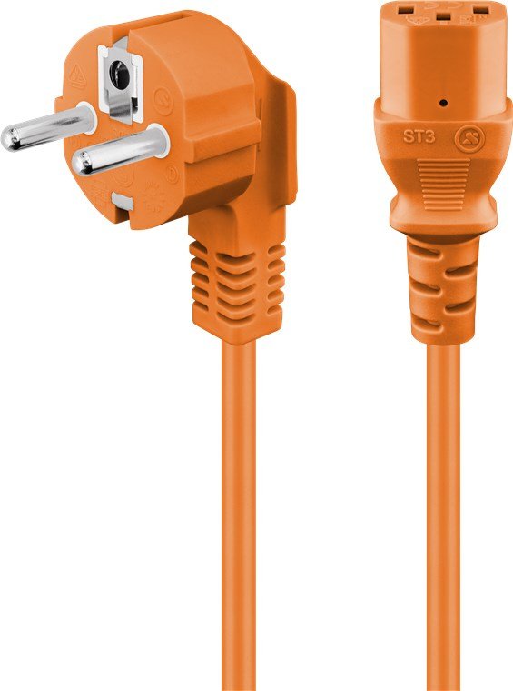 Goobay 95289 Cable Transmisión Orange 3M Plug Type F CEE7/7