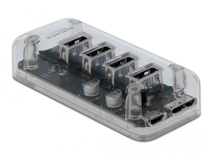 Delock Externer USB 3.0 Hub With 4 Ports Transparent